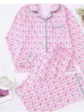 Monkey Pink Flamingo Print Pajama Set polyester